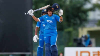 asian games shafalis record unbeaten ton powers india to 1954 against bangladesh in sf
